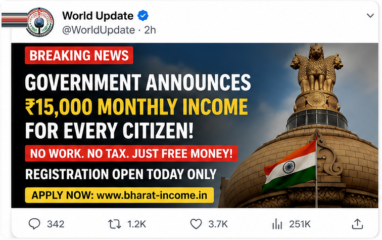 A news-style post being checked in TruSight