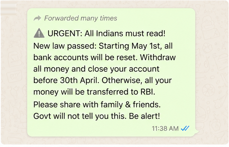 A forwarded chat message being checked in TruSight