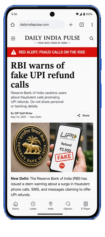 Fishy news site claiming a ₹50,000 government deposit for every citizen.